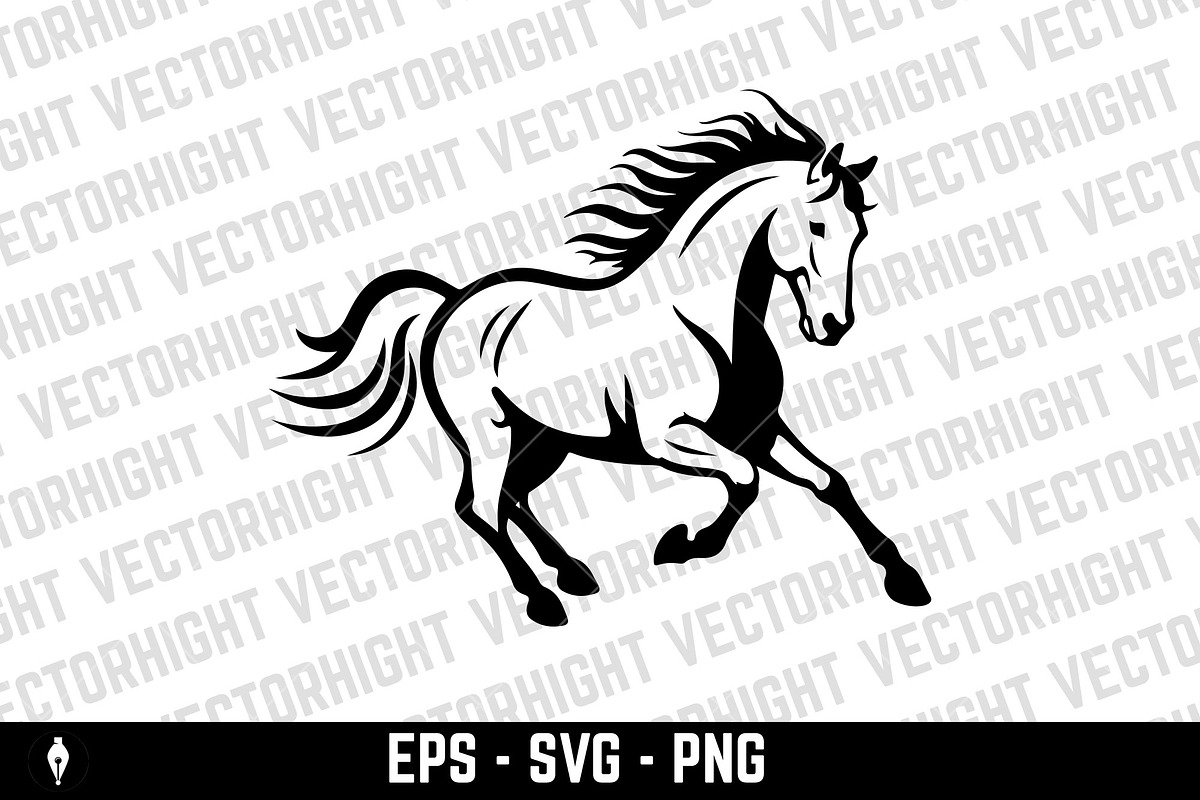 Illustration of a running horse, an Animal Illustration by Vectorhight