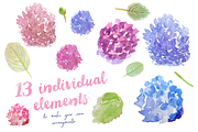 Watercolor Hydrangea Clipart, an Illustration by Emerald & Ivy Studios (Thumbnail 2 of 4)