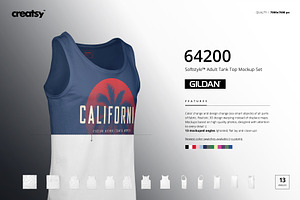 Gildan 64200 Tank Top Mockup Set