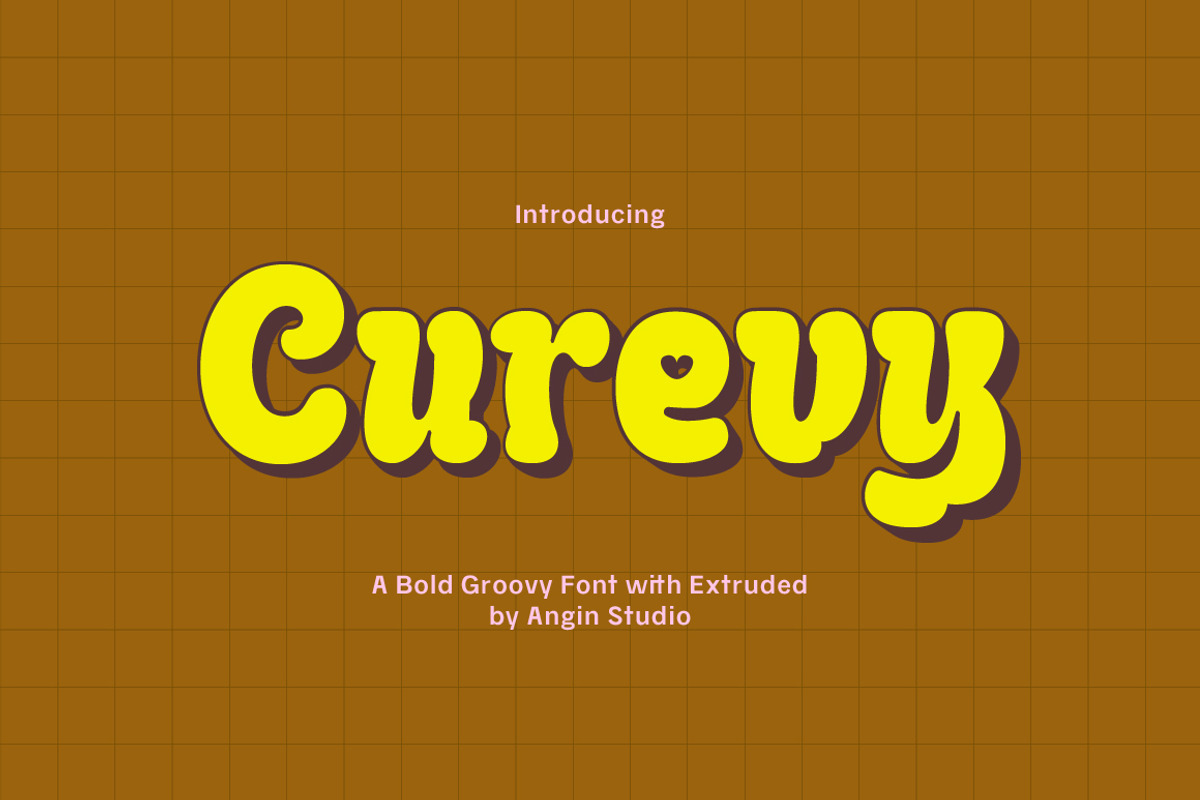 Curevy bold groovy font, a Handwritten Font by Angin Studio (Photo 1 of 14)