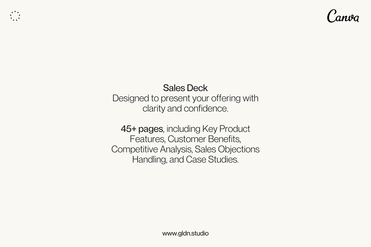 Sales Deck Template Presentation, a Presentation Template by GLDN Studio (Photo 2 of 9)