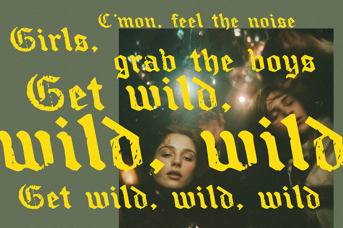 Willld | Distressed Blackletter, a Blackletter Font by Drawwwn (Photo 8 of 13)