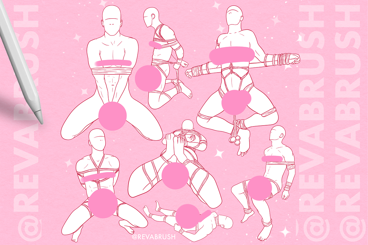 Procreate Male Pose Body brushes, a Brush Add-On by Revabrush (Photo 2 of 4)