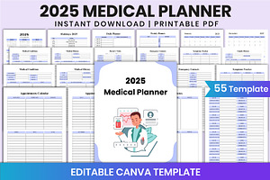 2025 Medical Planner For Canva, a Stationery Template by Shumaya