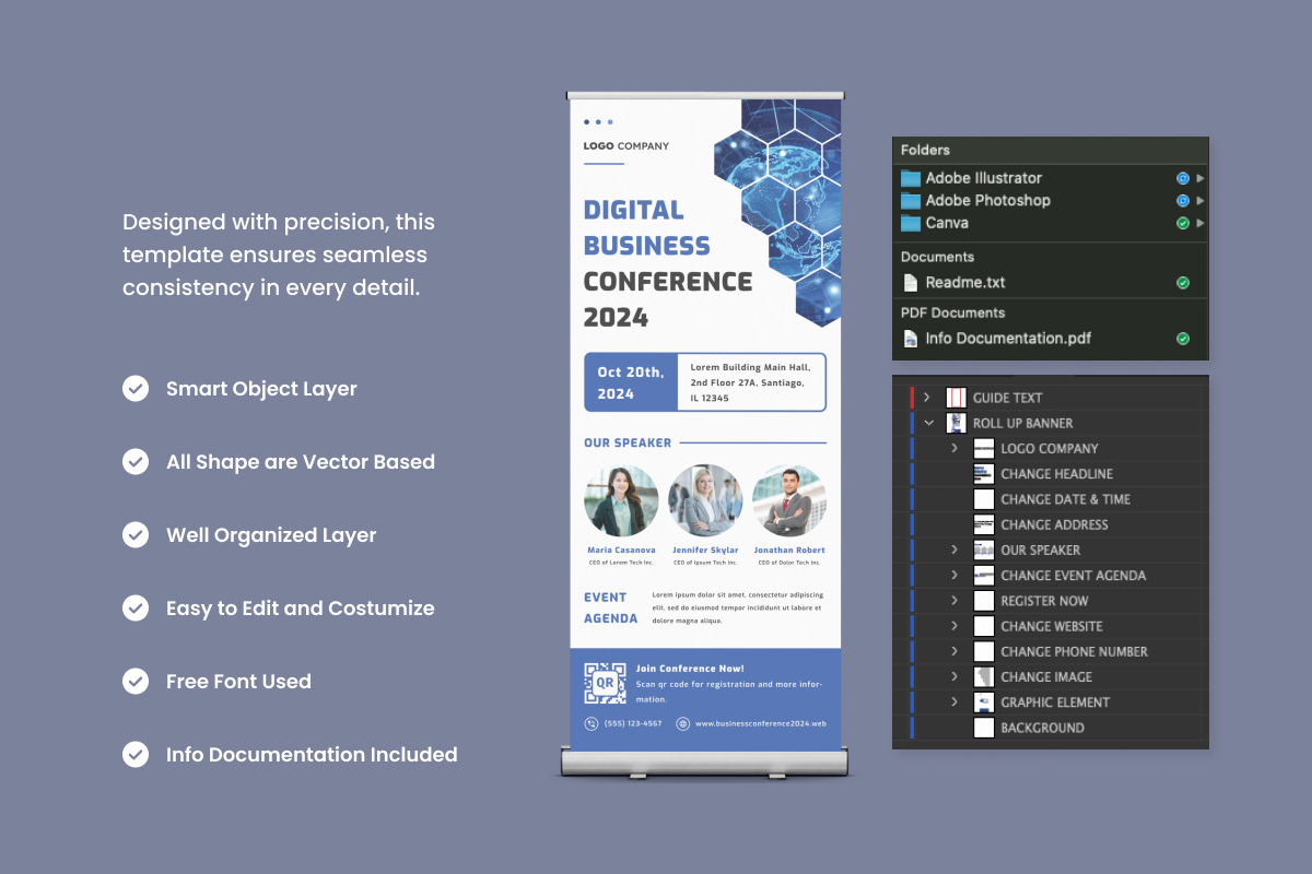 3 Set Business Roll Up Banner, a Stationery Template by trabaskriya (Photo 2 of 4)