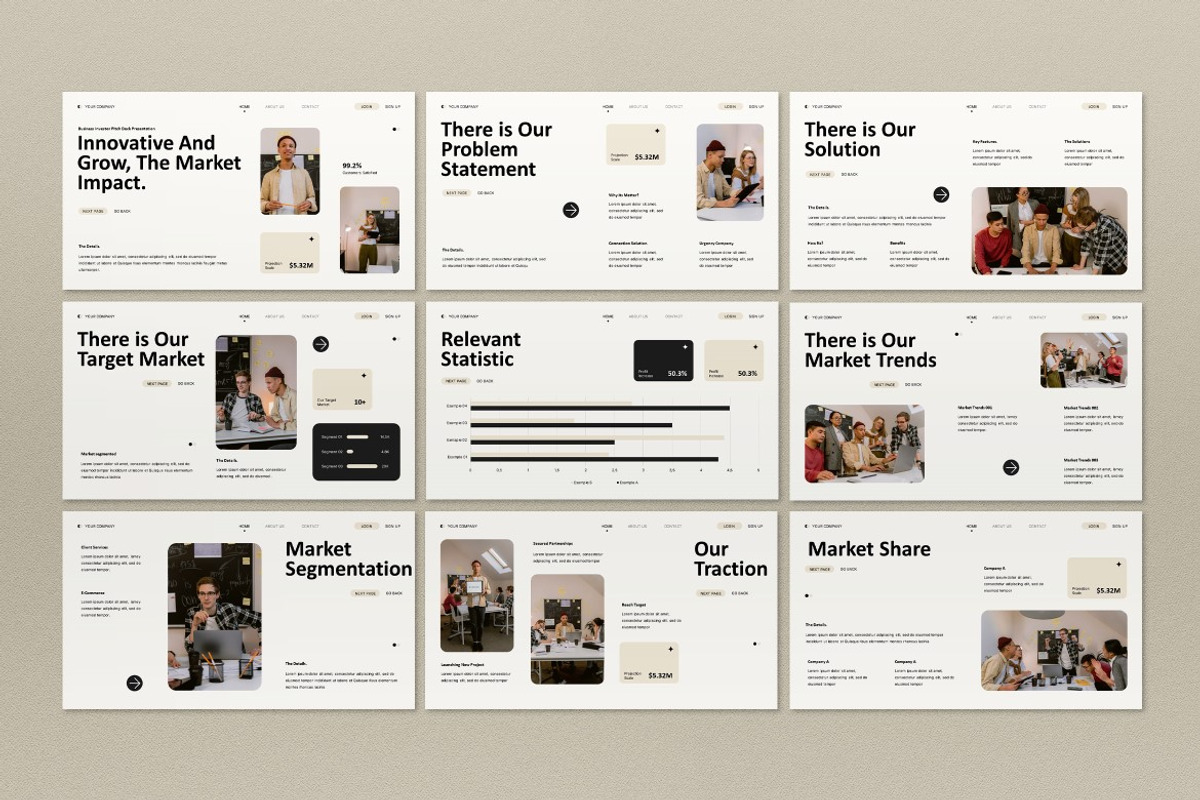 White Modern Pitch Deck PPT, a Presentation Template by graphicook (Photo 3 of 8)
