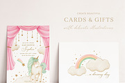 Watercolor Magic Rainbow Unicorn Set, a Decorative Illustration by Carol Lozove (Thumbnail 5 of 74)