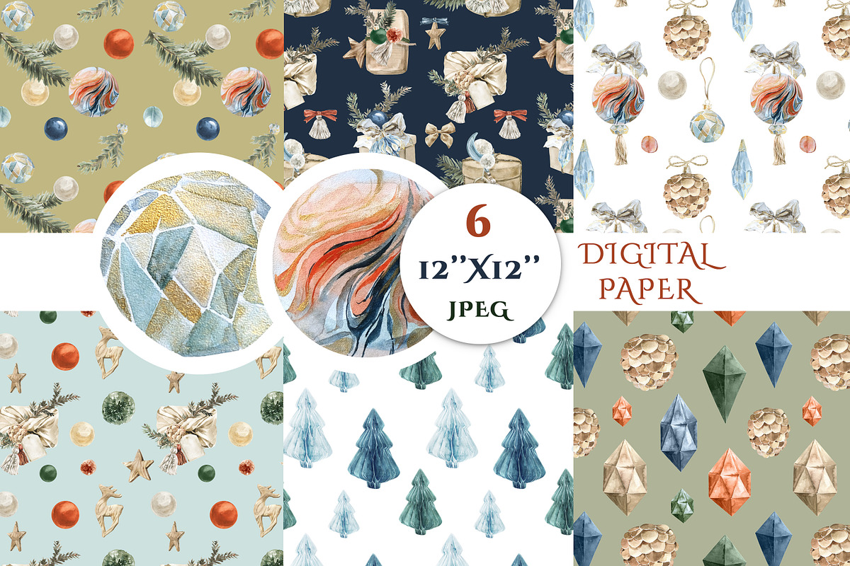 Christmas Decor Watercolor Set, a Decorative Illustration by Cat In Colour (Photo 14 of 14)