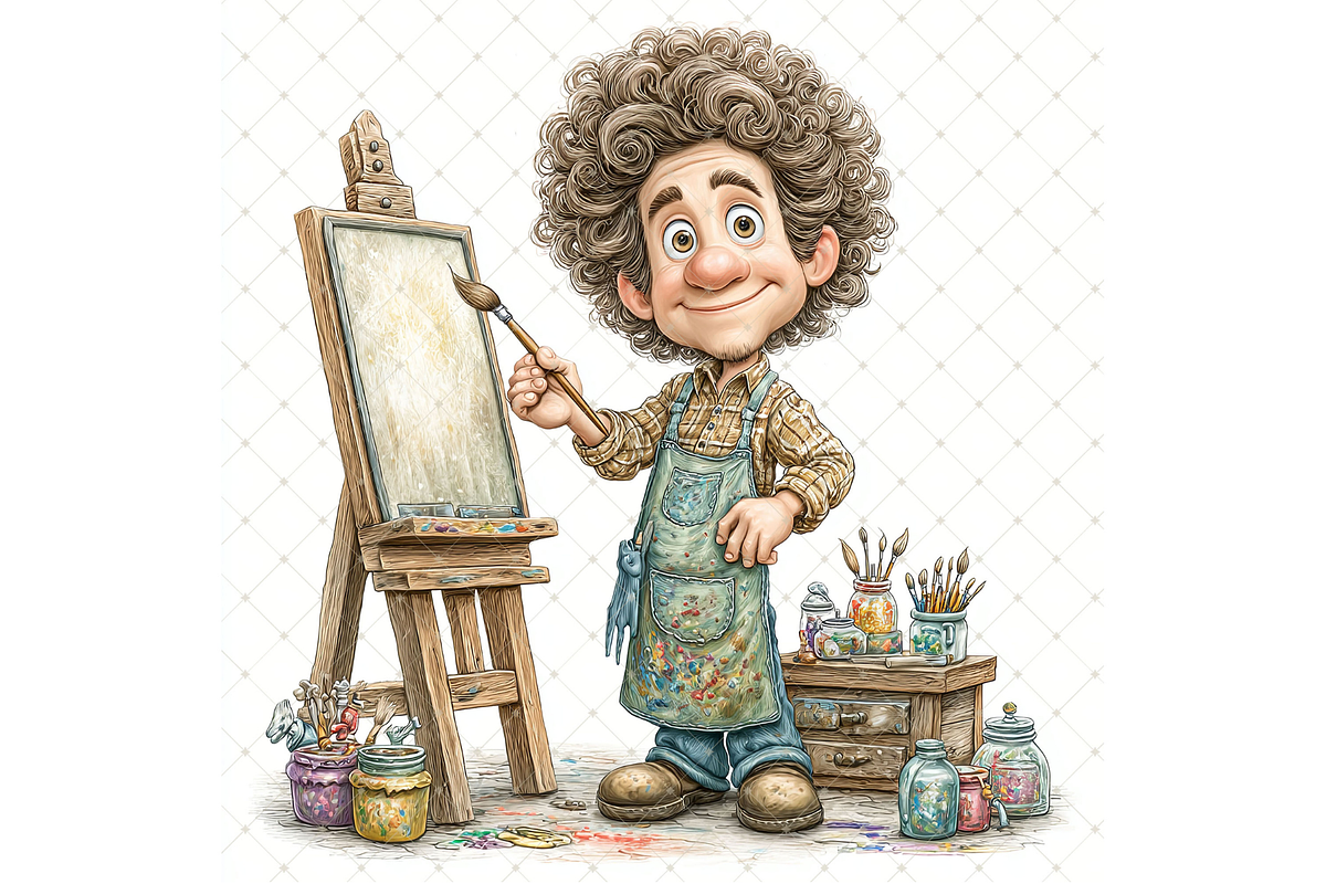 Male Artist Clipart JPG, a Person Illustration by Memories By Lea (Photo 6 of 20)