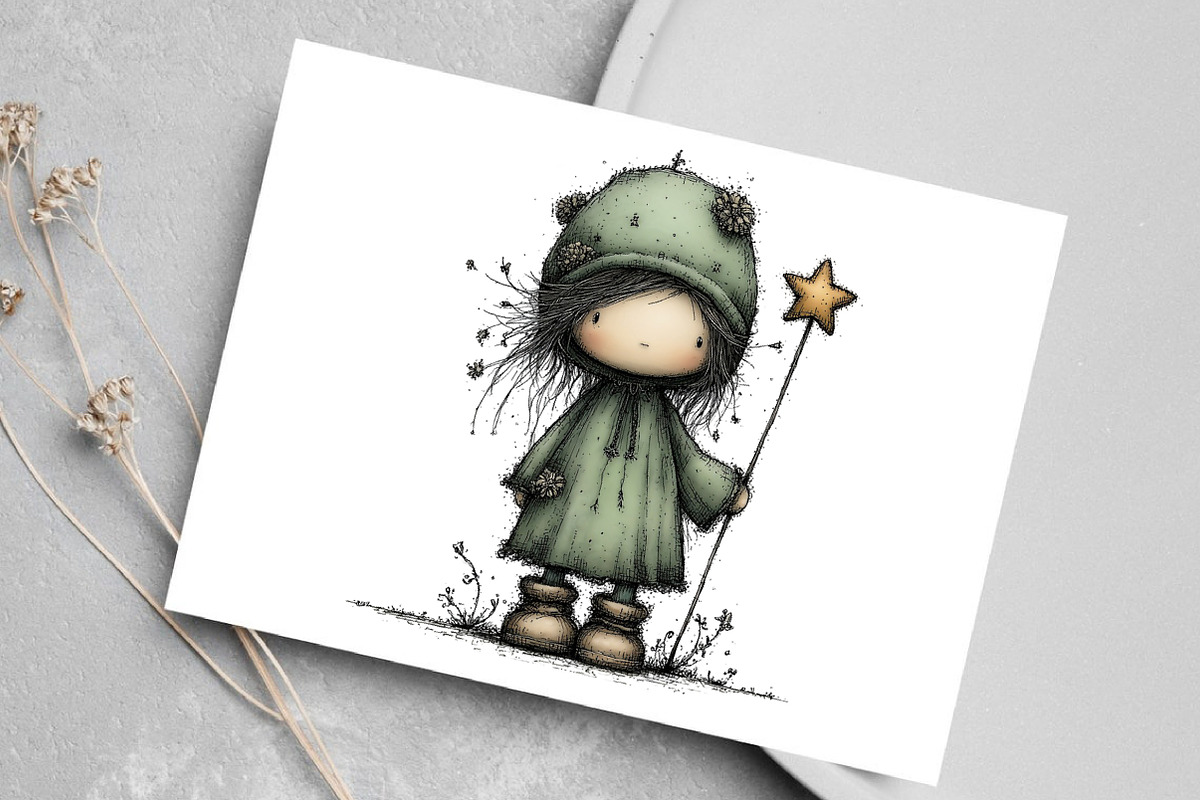 Whimsical Christmas Doll Clipart, an Icon by Canvas Craft (Photo 5 of 7)