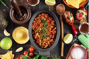 Mexican Beef Chili Con Carne with, a Food & Drink Photo by Natalia Klenova's Shop