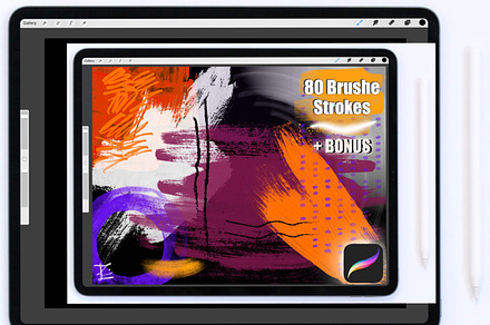 80 Splatters/Strokes for Procreate