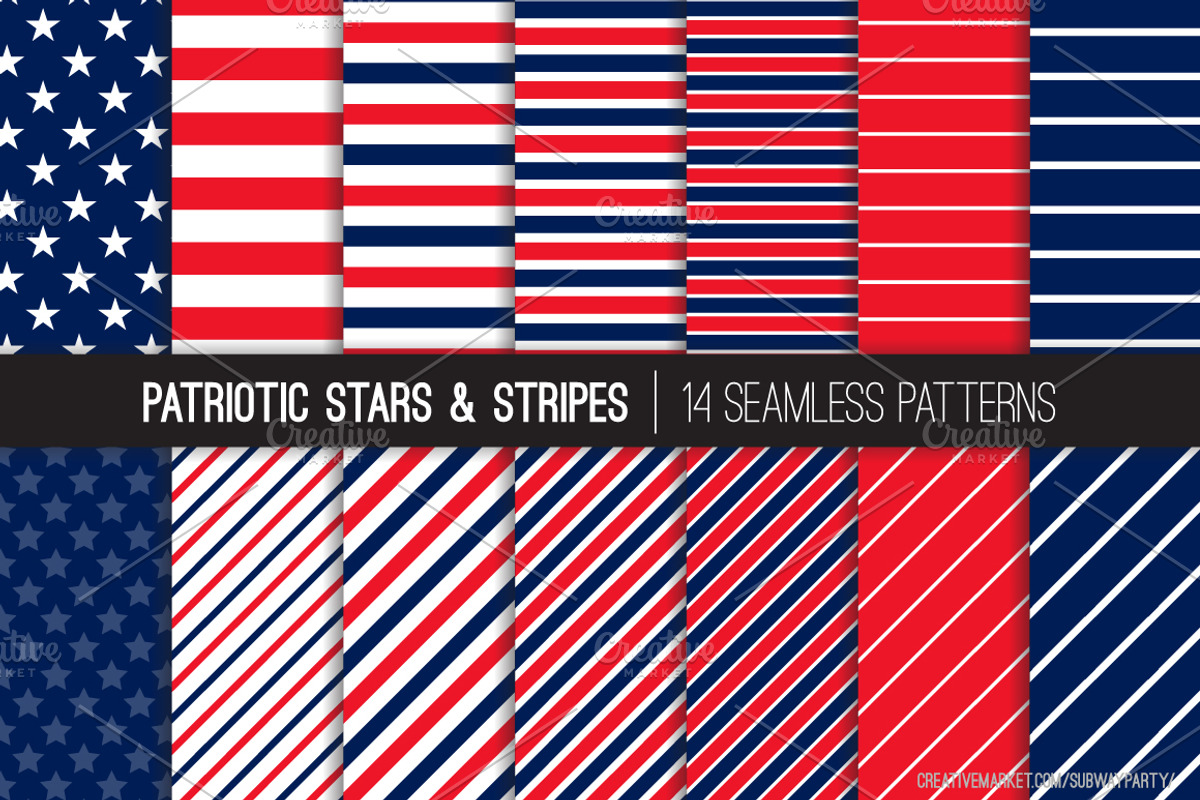 Vector Patriotic Stars & Stripes, a Pattern Graphic by SubwayParty (Photo 1 of 2)