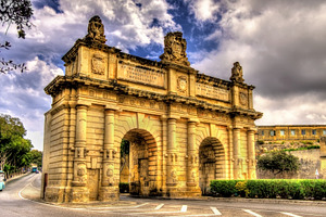 Porte des Bombes, a gate in Valletta, an Architecture Photo by Leonid Andronov