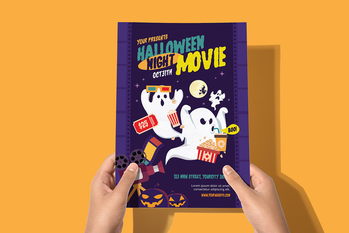 Horror Halloween Movie Flyer, a Flyer Template by Creativestoree (Photo 4 of 4)