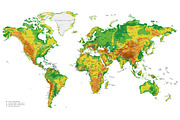 2x Physical World Maps, an Education Illustration by asantosg (Thumbnail 1 of 14)