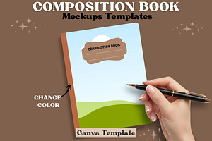 Composition NoteBook Mockup Canva