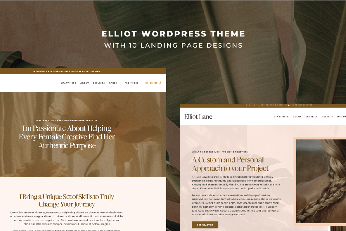 Elliot WP Theme with free Elementor, a WordPress Template by Pix & Hue (Photo 2 of 6)