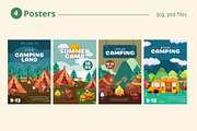 Cute Camping Vibe Watercolor, an Animal Illustration by CreativeValuation (Thumbnail 6 of 16)