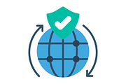 Global Protection Flat Icon, a Duotone Icon by Pexelpy (Thumbnail 2 of 2)