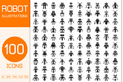 Bundle of Robot Avatars Icons, a Solid Icon by Designfour (Thumbnail 1 of 8)