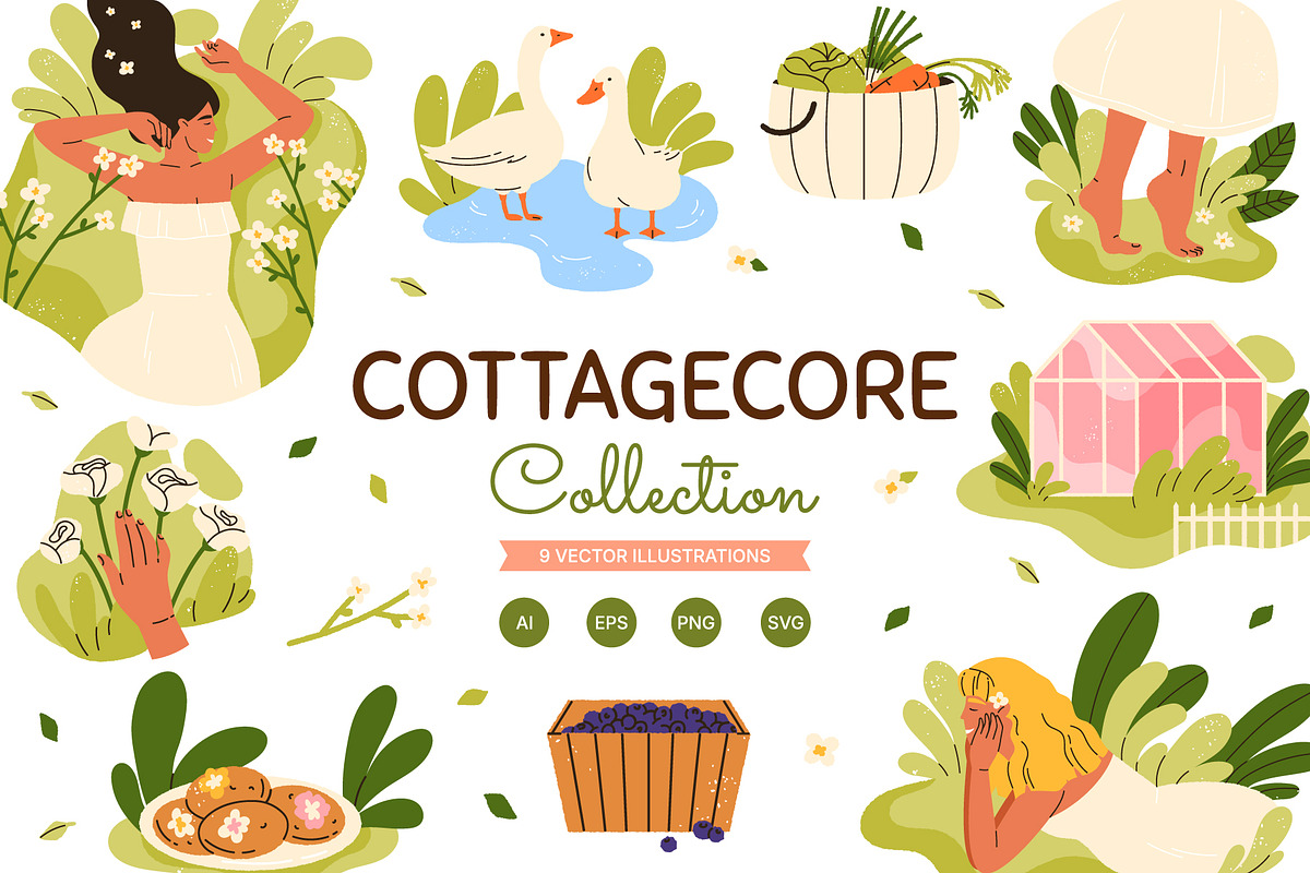 Cottagecore elements collection, a Seasonal Illustration by Annie Birdie (Photo 1 of 7)