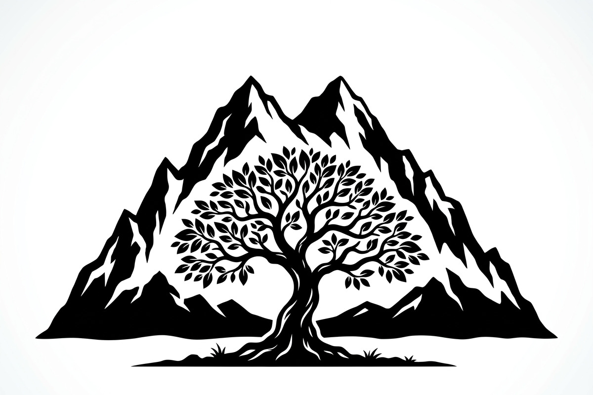 50 Sacred Mountain Tree Silhouette, an Empty State Illustration by Amazin_art (Photo 32 of 37)