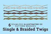 6 Twigs Vector Pattern Brushes, a Brush Add-On by Anne Elster Design (Thumbnail 1 of 4)