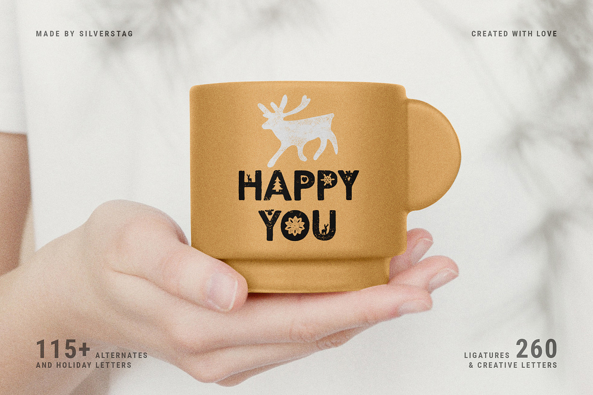 Holiday Galore - Hand-Drawn Font Duo, a Sans Serif Font by SilverStag Type Foundry (Photo 7 of 39)