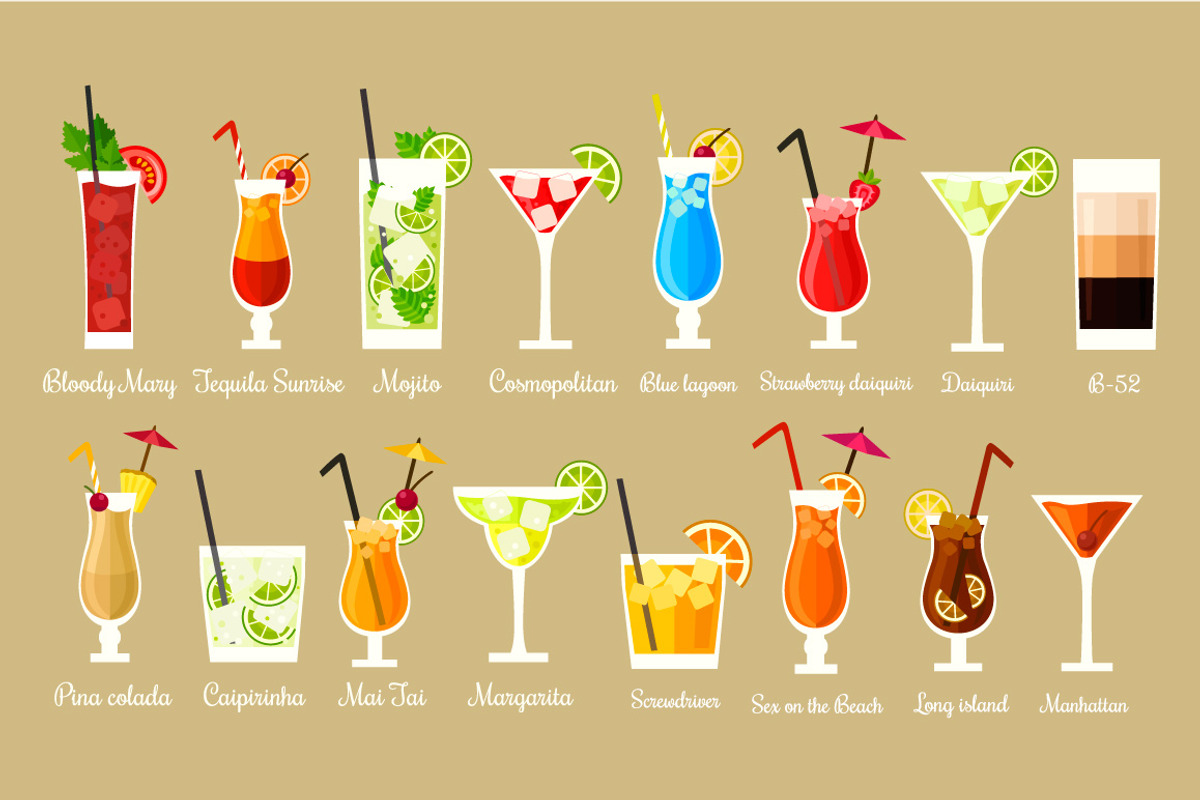 16 popular cocktail recipes, a Food Illustration by Mallinka (Photo 3 of 4)