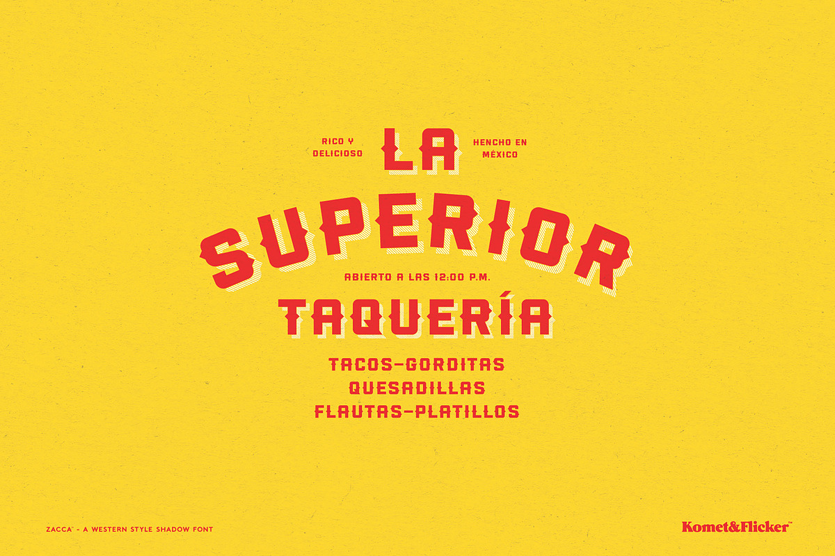 Zacca - A Western Shadow Font, a Sans Serif Font by Komet & Flicker (Photo 2 of 13)