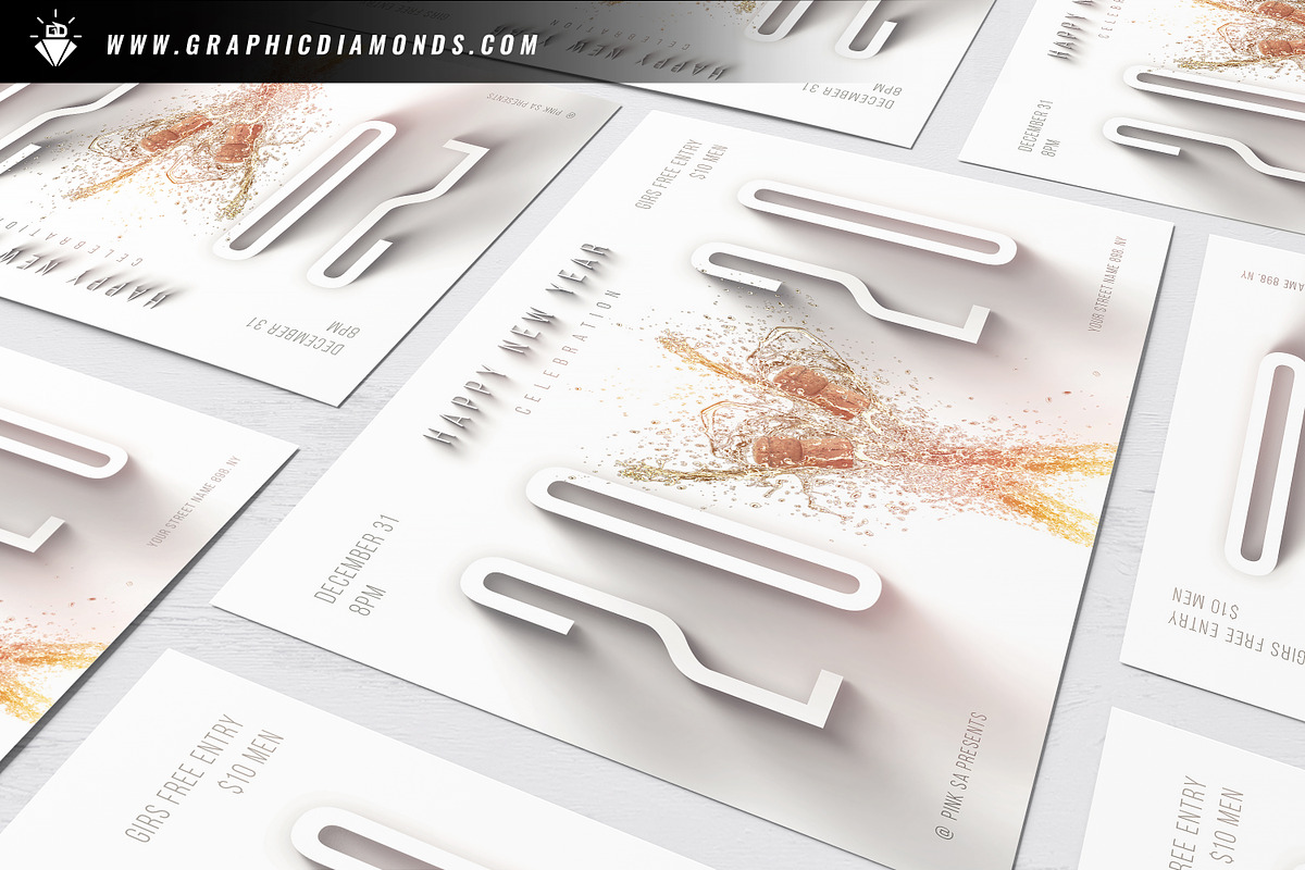 NYE Celebration Flyer, a Flyer Template by GraphicDiamonds (Photo 2 of 6)