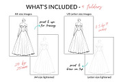 Sale- Bridal/Evening Croquis Pack, an Illustration by Art by Lin (Thumbnail 3 of 5)