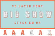 BIG SHOW - Layered 3D font, a Sans Serif Font by Tropical Type (Thumbnail 2 of 9)