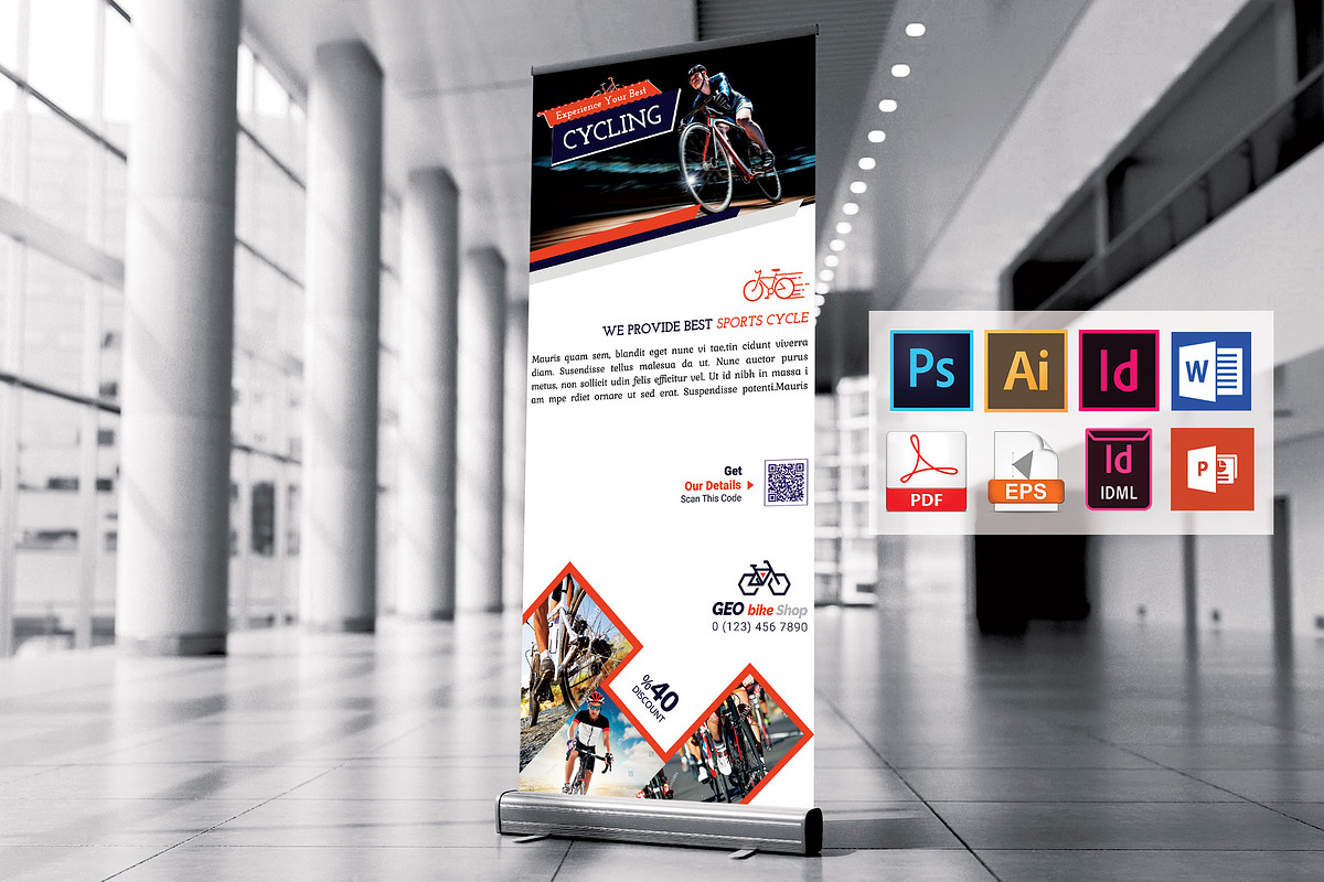Cycle Shop Roll Up Banner Vol-01, a Flyer Template by Imagine Design Studio