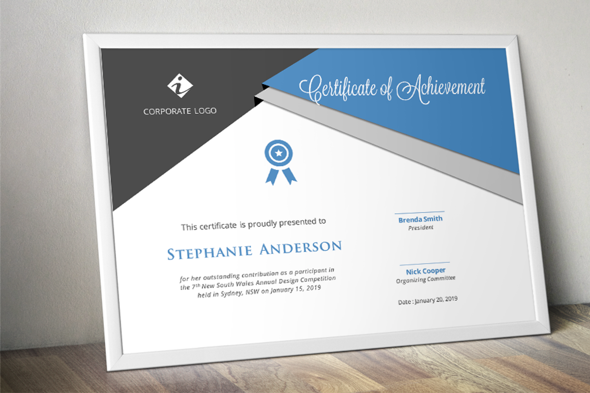 Script triangle certificate design, a Stationery Template by Inkpower (Photo 3 of 6)