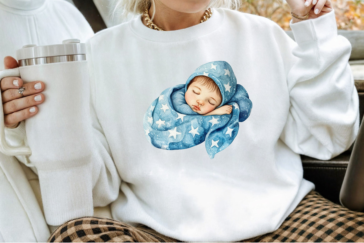 Navy Sky Blue Baby Nursery Clipart, an Illustration by Sublimation Artist (Photo 4 of 6)