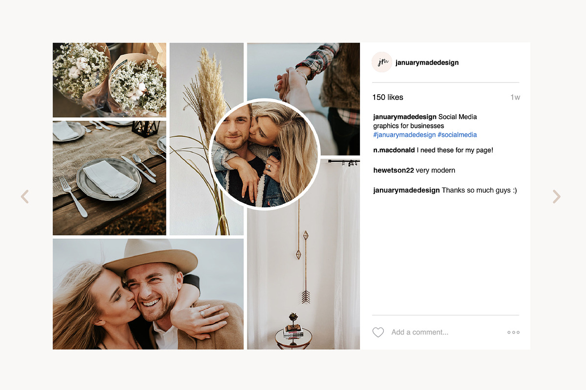 Bohemian Wedding Social Pack, a Social Media Template by January Made Design (Photo 5 of 5)