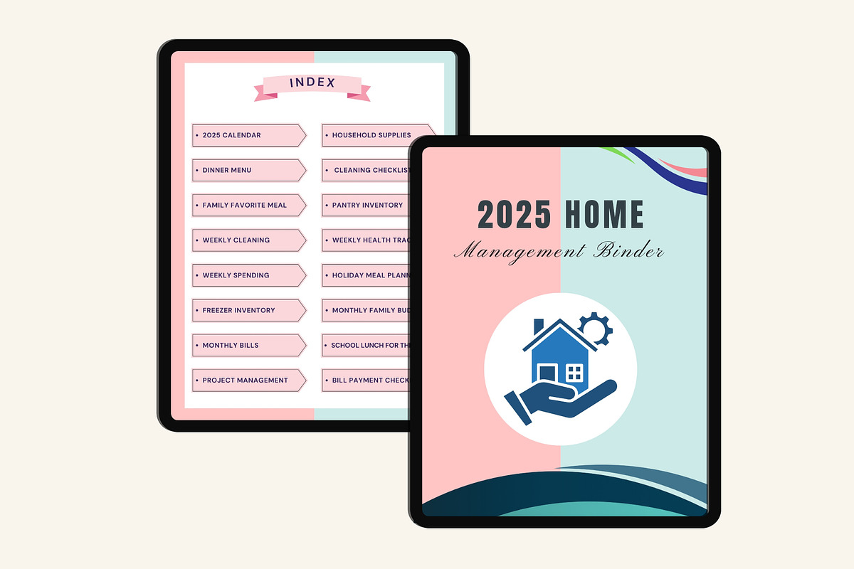 2025 Digital Home Management Binder, a Stationery Template by Designmela01 (Photo 3 of 8)