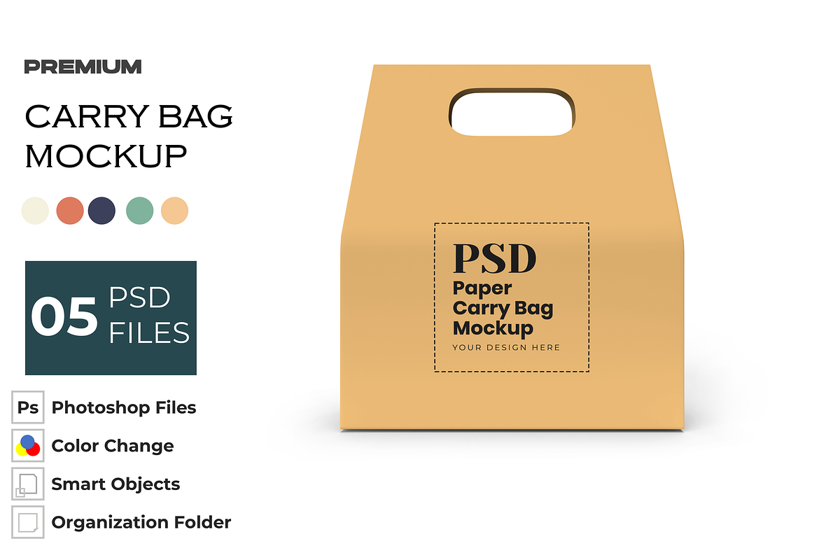 Food Carry Bag Mockup, a Product Mockup by DigitAuras (Photo 1 of 3)