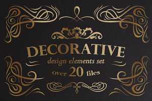 Decorative ornamental elements set