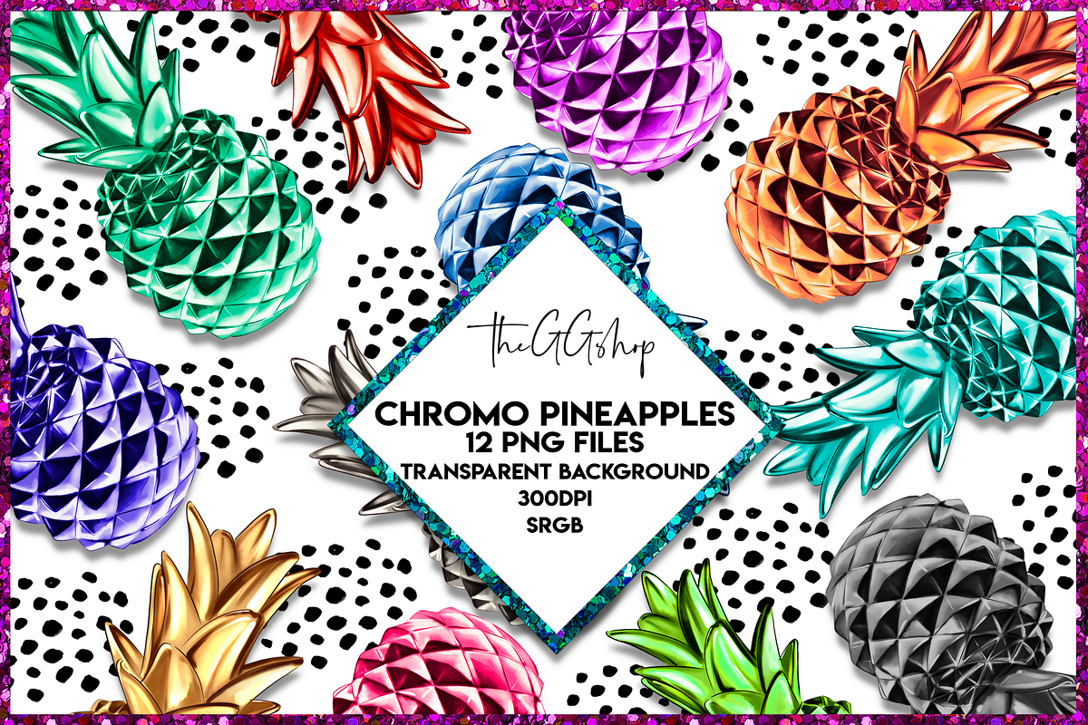 Pineapple Png Clipart Set, an Illustration by The GG Shop (Photo 1 of 7)