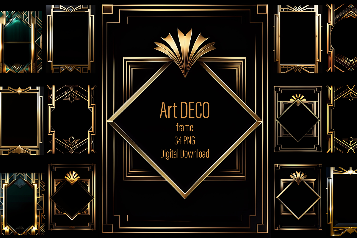 Art Deco gold frames 33 PNG, an Illustration by Illustrator Space (Photo 1 of 6)