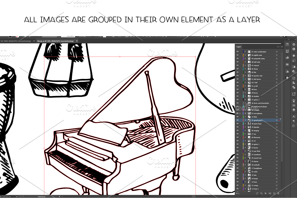 Music - vector illustrations, an Object Illustration by Renée from Studio neetje (Photo 3 of 5)