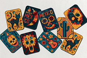 Stickers & pins Day of the Dead, a Texture Illustration by Onceli*art (Thumbnail 5 of 5)