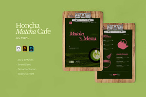 Honcha - Menu, a Card Template by VUNIRA