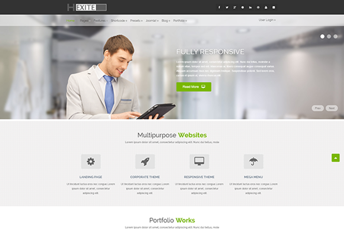 Hexite Bootstrap Joomla Template, a Websites & App Template by PCMShaper