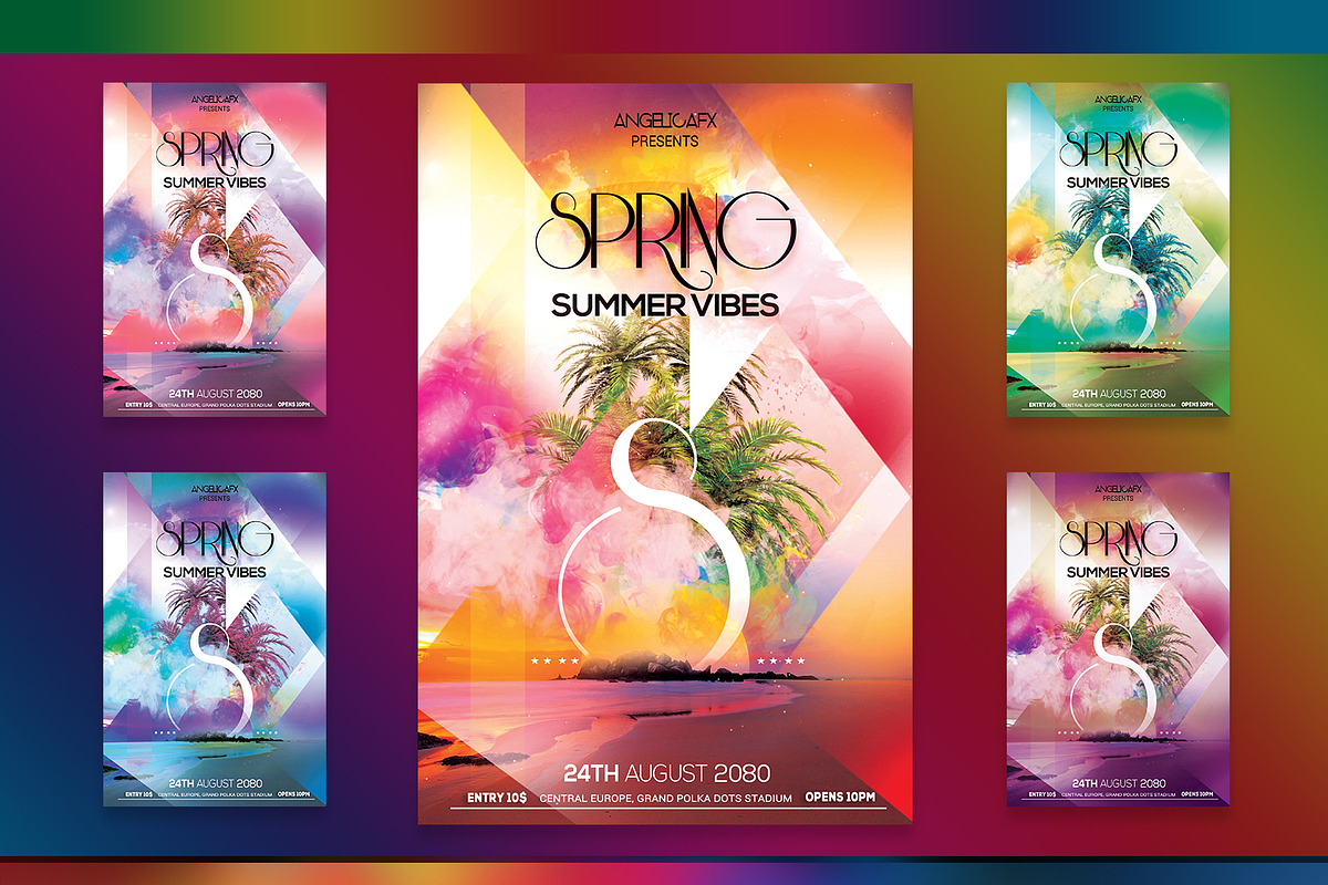 Spring Summer Vibes Flyer Template, a Flyer Template by angelicafx (Photo 1 of 2)