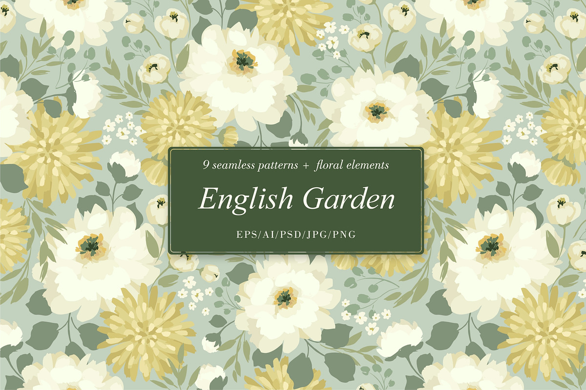 English Garden. Seamless patterns, a Pattern Graphic by Nadia Grapes (Photo 1 of 7)