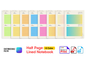 Printable Half Page Lined Note Pages